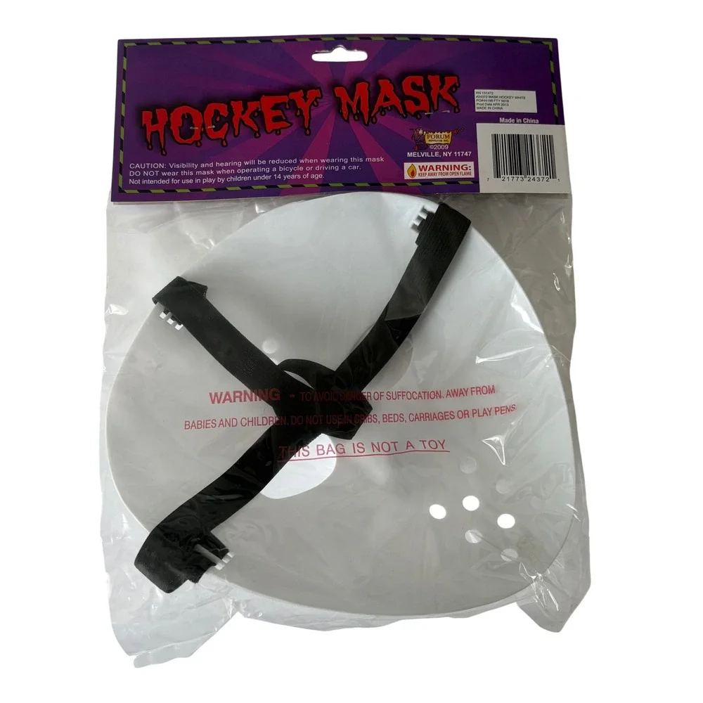 Forum Novelties White Hockey Mask Adult Halloween Costume Accessory 24372 NEW